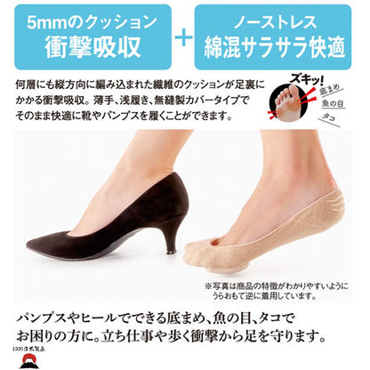 日本製ALPHAX女上班族腳底緩衝墊/襪（1 對）日本奈良製造 - PLATEAUX LoHas Japan