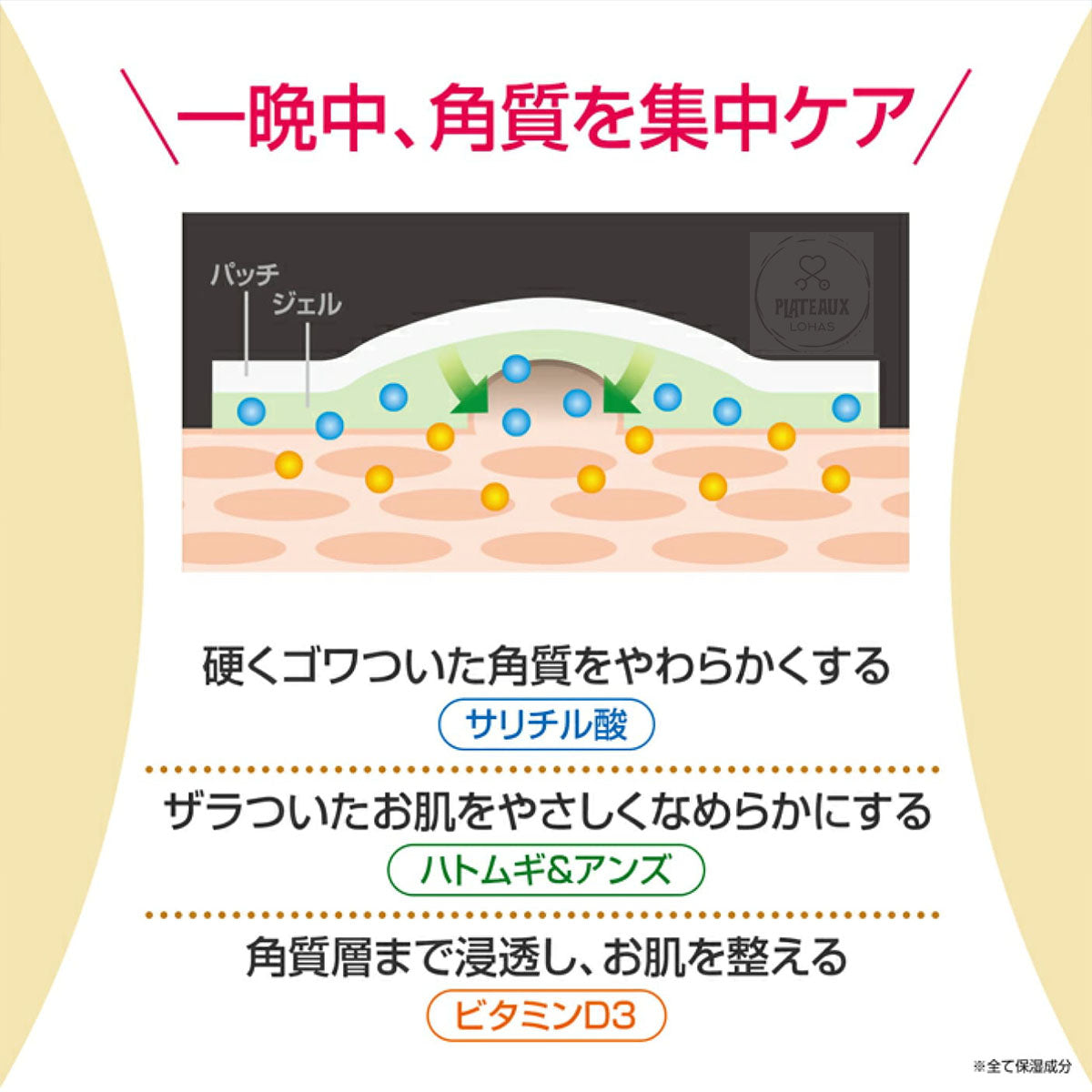 Buhna夜間去角質護理貼 (適用於頸部、胸前、眼角和太陽穴的去角質護理)50片裝