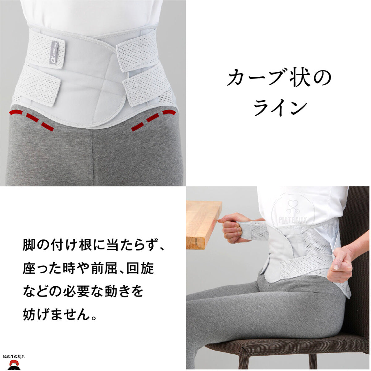 Alphax日本製 PREMIUM 4重固定護腰透氣束腹帶